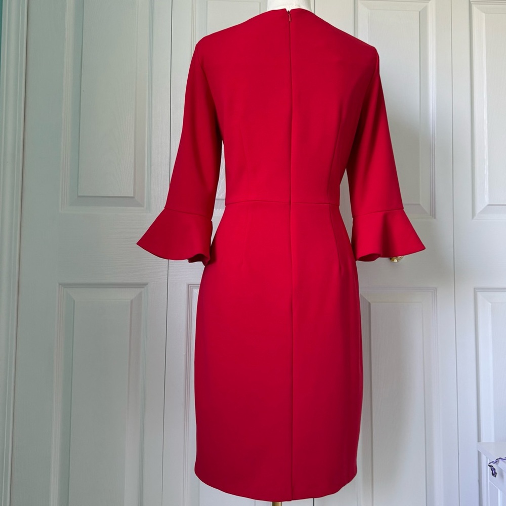 DONNA MORGAN | NWOT Red Bell Sleeve Cocktail Dress Sz 8 - Picture 2 of 8